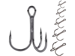 Hameçon De Pêche 20 Pcs Lot Overrounded Triple Hook High Carbon Steel Black Fishing 2/4/6/8/10/12 For Lure ...