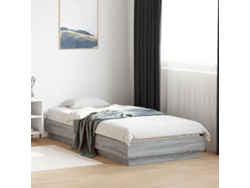 Estructura De Cama Madera De Ingeniería Gris Sonoma 100x200 Cm