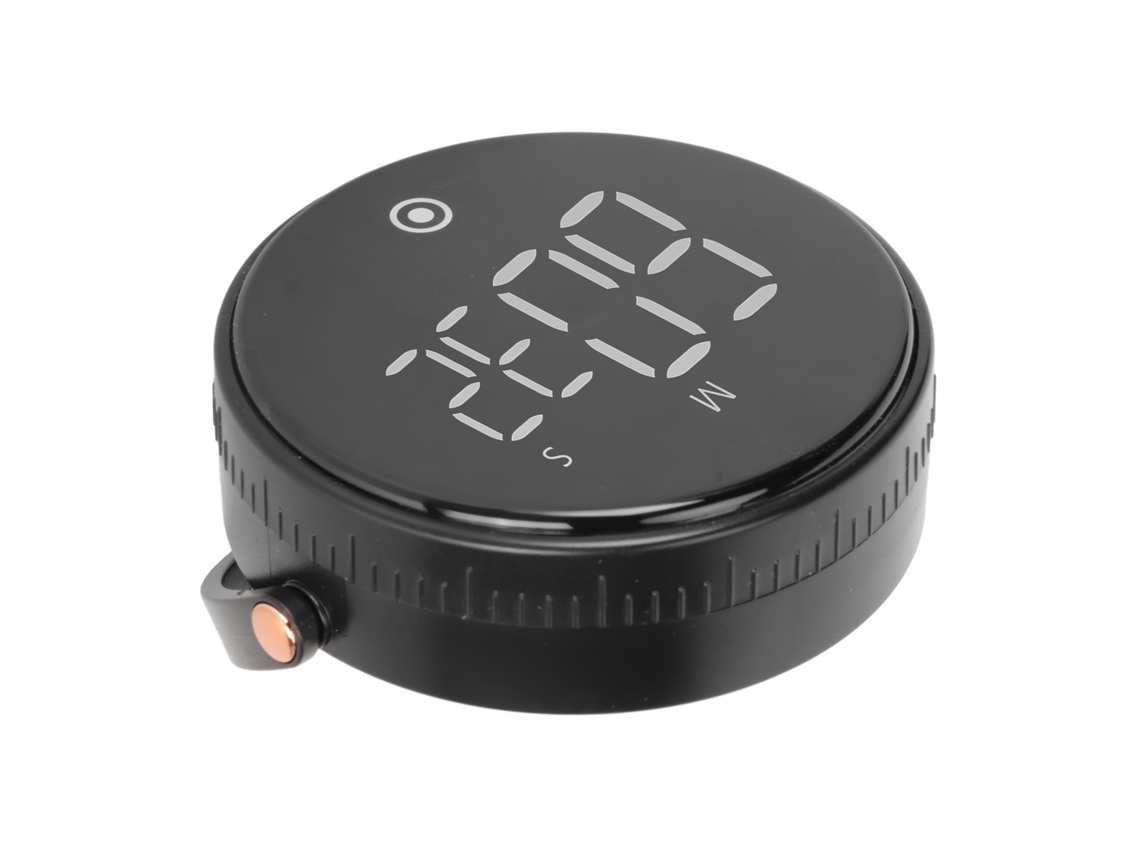 Temporizador Digital Led De 3 Pulgadas Giratorio Magnético Bajo Ruido Cascara Abs Botones De Silicona Cocina Negro