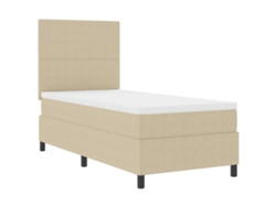 Maison Exclusive - Cama Box Spring Led Gris Claro Y . 100 X 200 Cm Tela De Pana