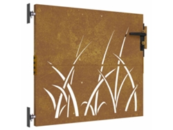 Maison Exclusive - Puerta De Jardín Acero Corten Diseño Hierba 85x75 Cm