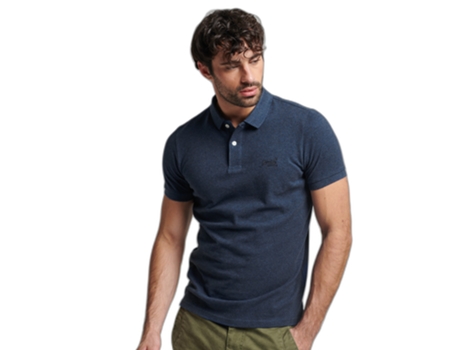 Polo de Hombre SUPERDRY Piqué Clásico Azul (M)