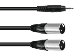 Cable Adaptador OMNITRONIC 3.5 Jack/2xXLR(M) 3m bk
