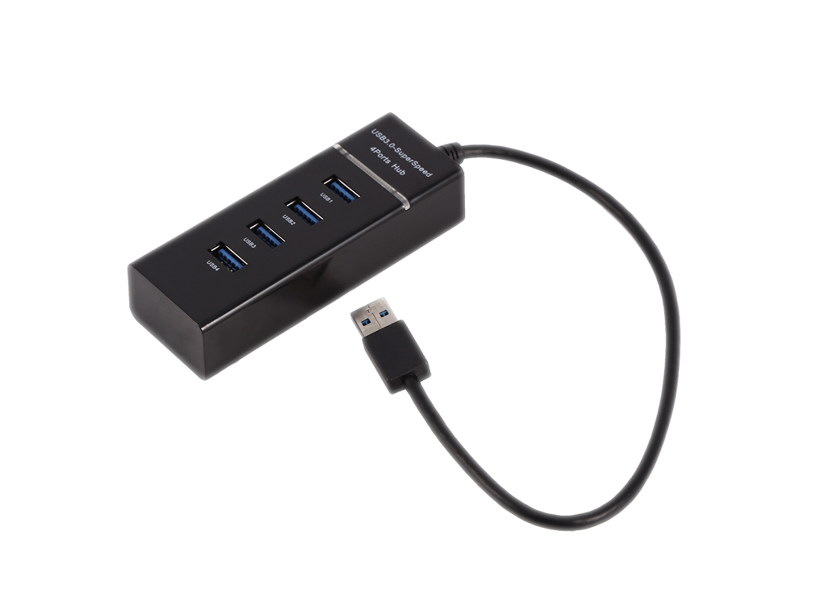 Adaptador Convertidor De Concentrador Usb 3.0 De 4 Puertos Y Lector De Tarjetas Portátil Para Macbook (negro)