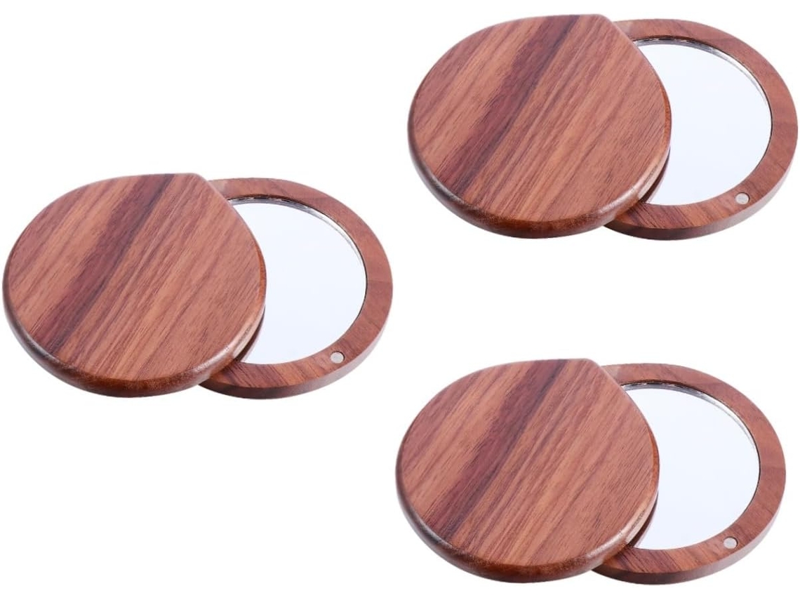 3pièces Espejo De Maquillaje Portátil Élégant Et Pour Usage Extérieur