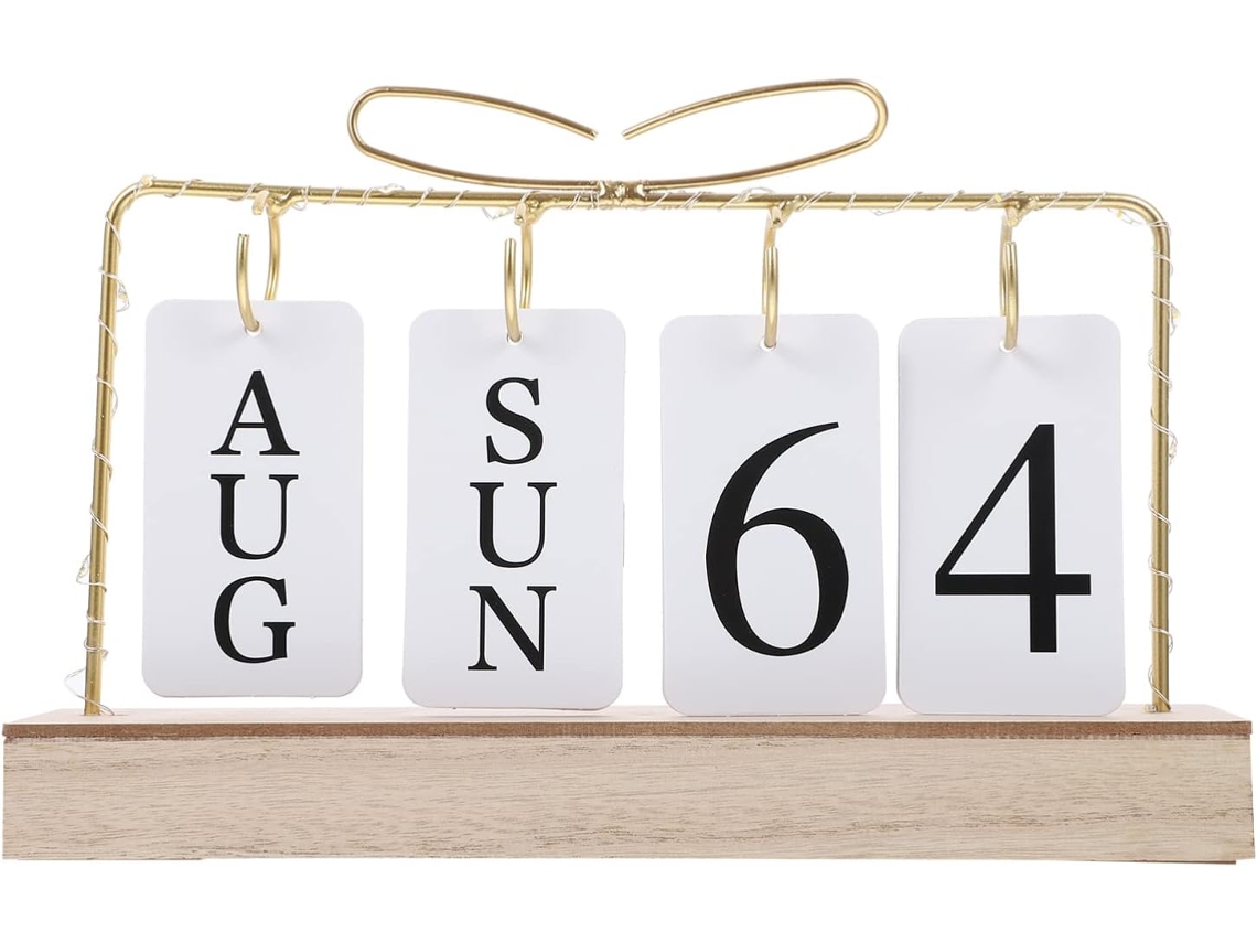 Calendario De Escritorio De Madera Con Luz, Delicado, Decoración Para El Hogar Hecha Por Uno Mismo.