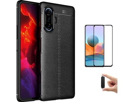 Carcasa + Protector + Soporte Xiaomi Poco F3 GT Rugged Leather Negro BD-LC&9D