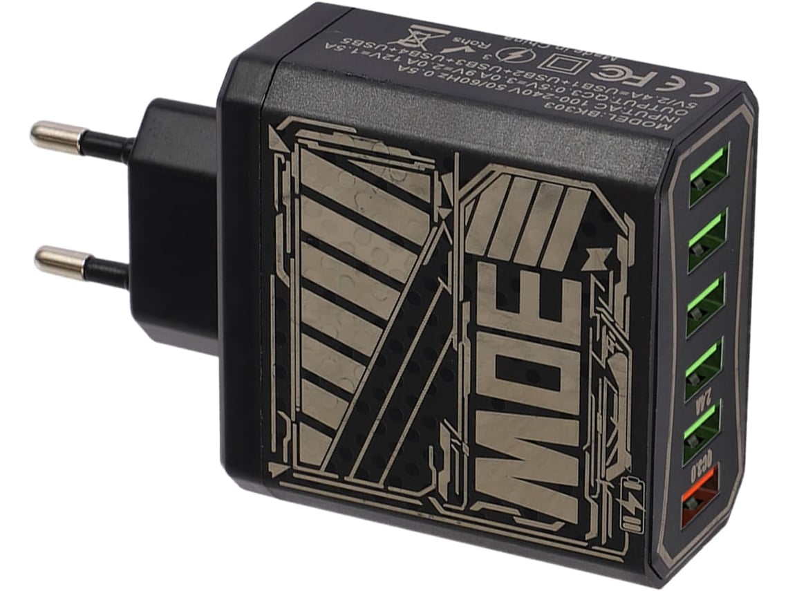 Adaptador De Viaje, Adaptador De Carga Rápida - 6 Puertos Usb Para Tabletas