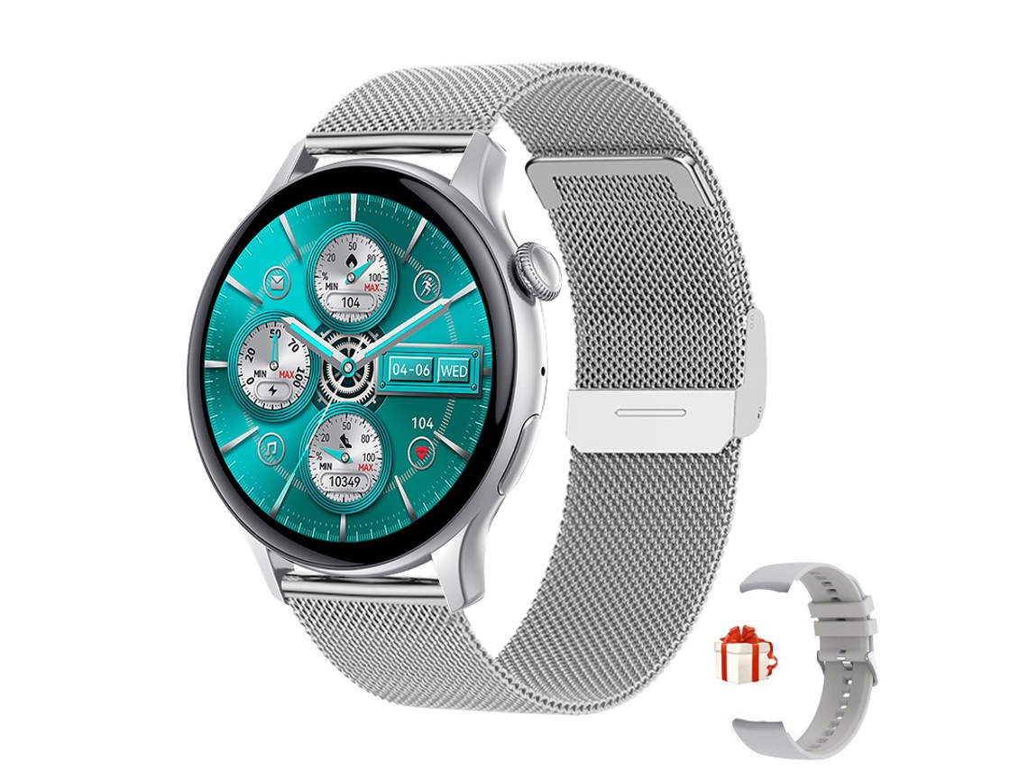 Smartwatch Yizhood Hk85 1.43 Inch Llamada Bluetooth Ip68 Impermeable (android E Ios Plata)