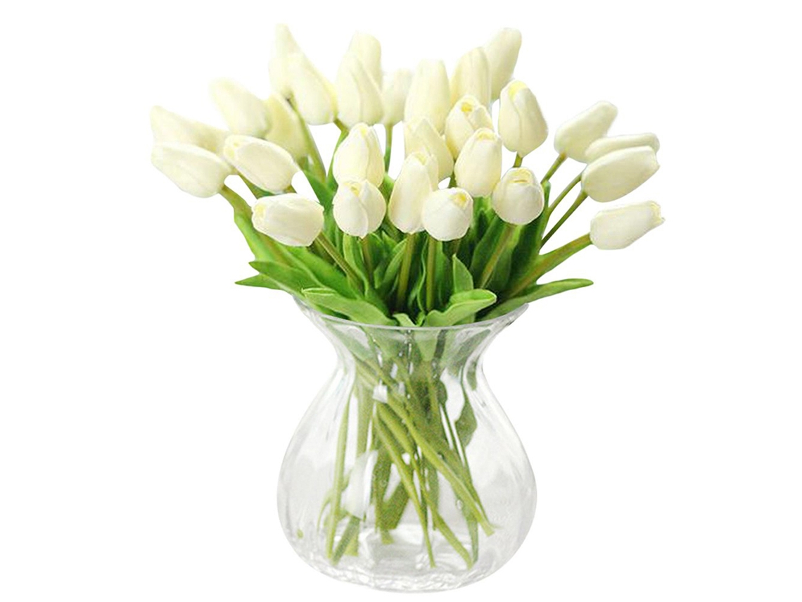 KOFIHETY 30 pcs Flores de Tulipán Artificial Real-touch Decoración para Hogar Boda Fiesta