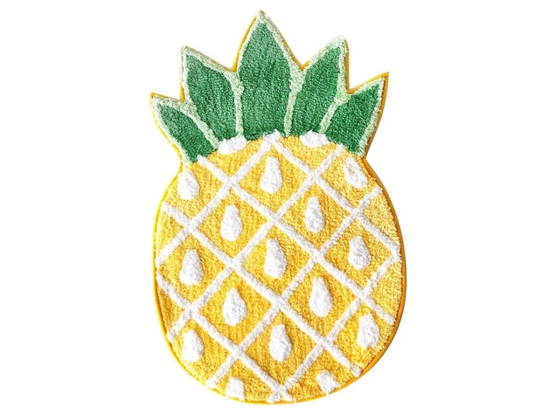 Felpudo De Piña, Felpudo De Bienvenida Con Diseño De Piña De Dibujos Animados, Antivuelco, Suave Y Lavable Para El Hogar.