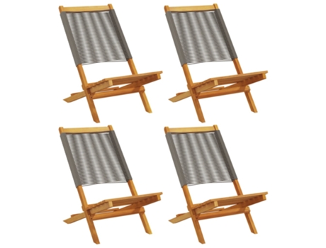 Conjunto 4 Silla De Jardín VIDAXL Gris Madera