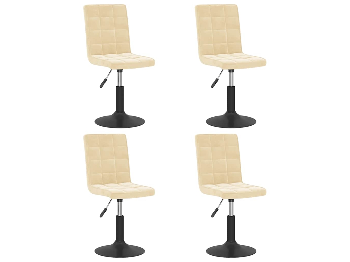 Maison Exclusive - Sillas De Comedor Giratorias 4 Unidades Terciopelo Crema