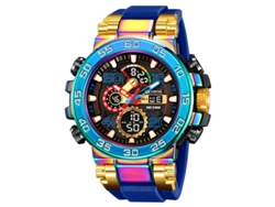 Reloj Deportivo Electrónico Cronógrafo Luminoso E Impermeable (azul Vibrante), Reloj Multifuncional Para Estudiantes Con Caja Metálica.