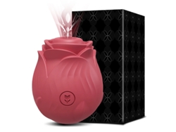 Vibrador de silicona con función de succión para clítoris y pezones MDUG (rojo)
