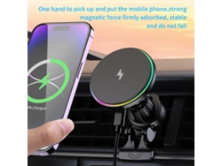 Potente Cargador Magnético Para Coche De 15 W Con Fuerte Adhesión, Apto Iphone 17, 16 Y Diseño Giratorio 360°. Carga Rápida Protección Inte