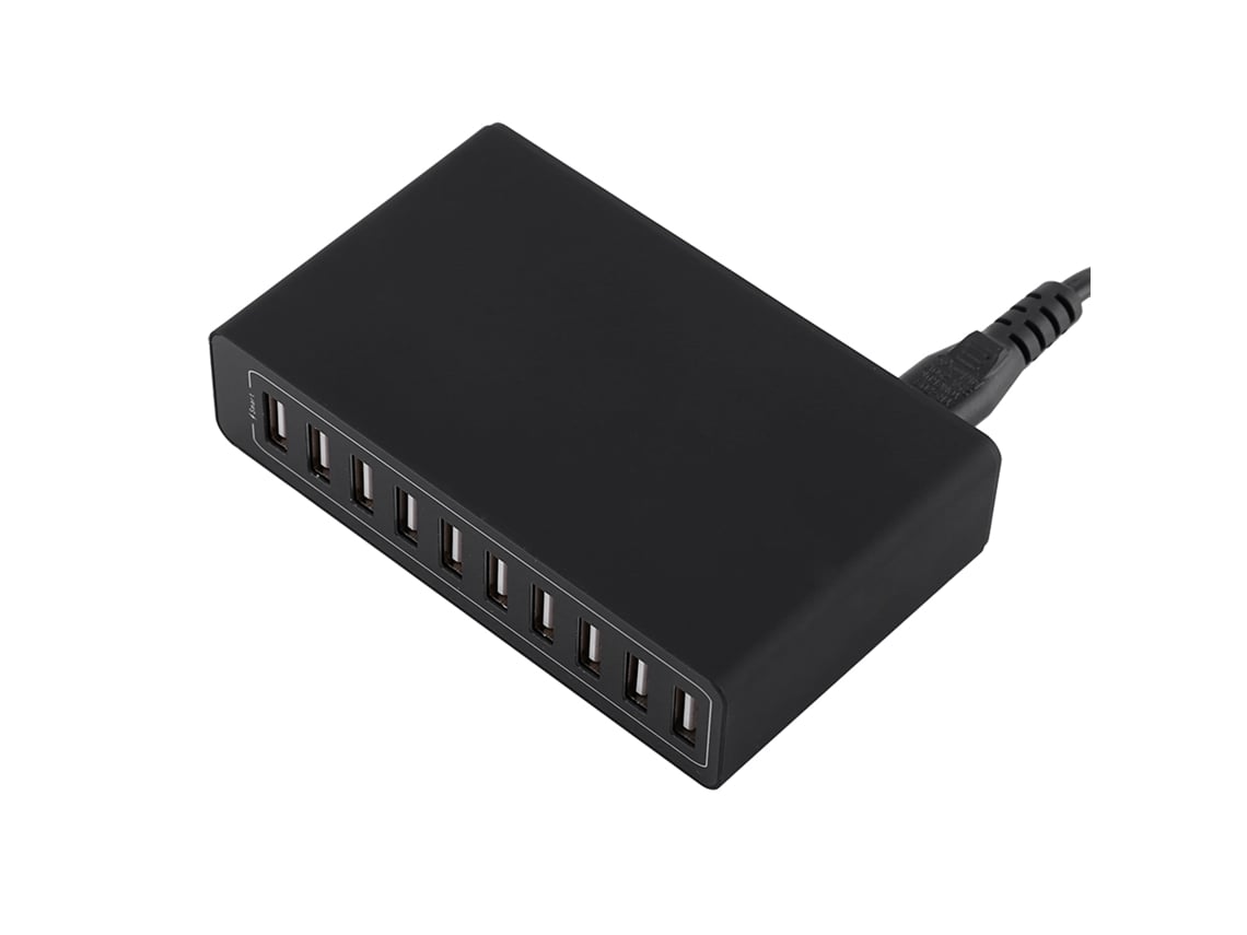 Cargador De Pared Usb De 10 Puertos, 60 W Y 10 A Para Teléfonos Móviles Y Tabletas, Diseño Compacto Y Seguro.