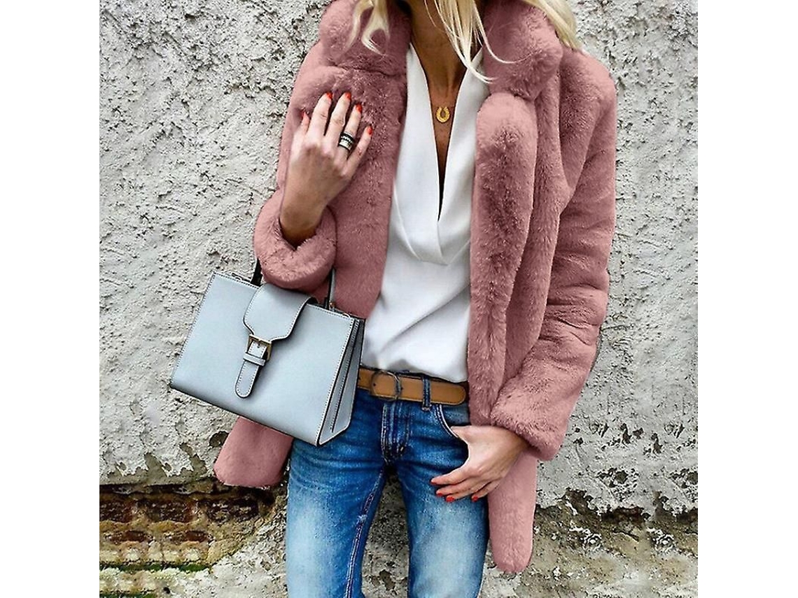 2026-chaqueta De Mujer Abrigo Fluffy Poliéster
