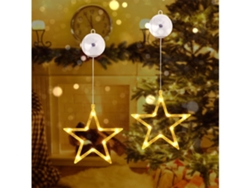 Luz navideña LED en forma de estrella, funciona con pilas, con ventosa y temporizador, luz blanca cálida, bajo consumo energético, diseño moderno. STELASPLEN