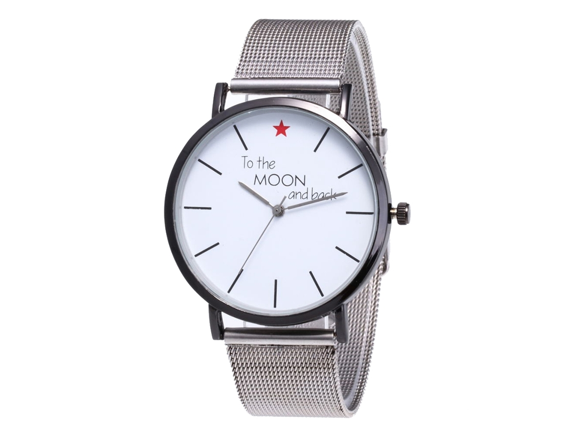 Reloj De Pulsera Analógico De Cuarzo Con Elegante Brazalete De Acero - Negro (zlf0435-w)