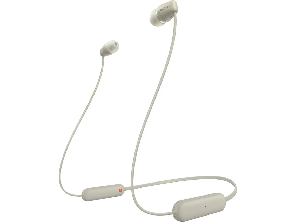 Auriculares Bluetooth SONY WIC100C (In Ear - Micrófono - Beige)