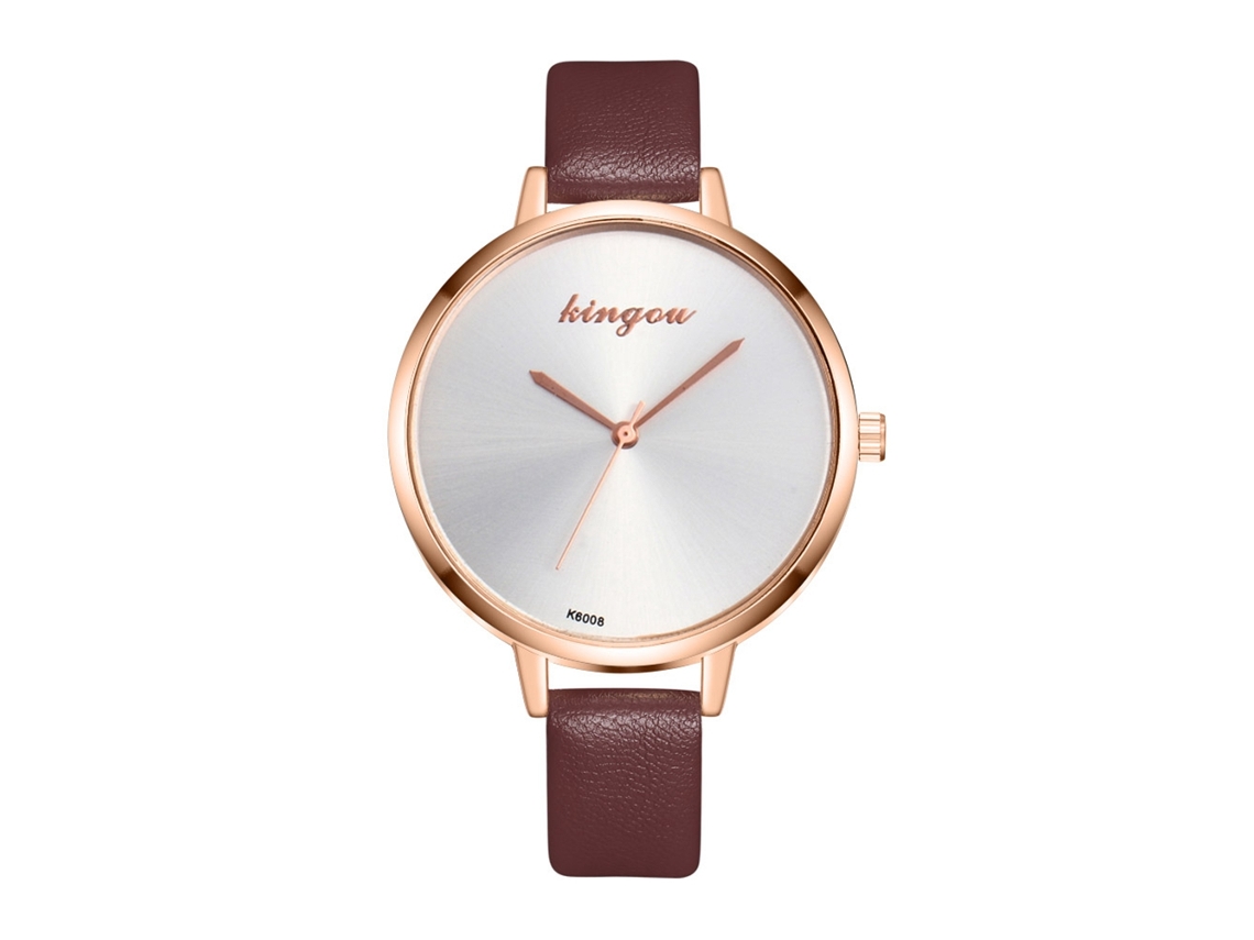Reloj De Pulsera Para Hombre/mujer De Piel Sintética Con Esfera Redonda, Movimiento De Cuarzo Analógico, Blanco/azul.