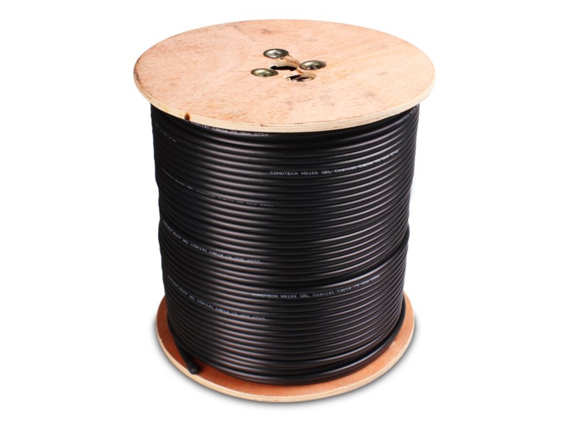 Cable coaxial negro Tri Sorvete NS100, bobina de 300 m