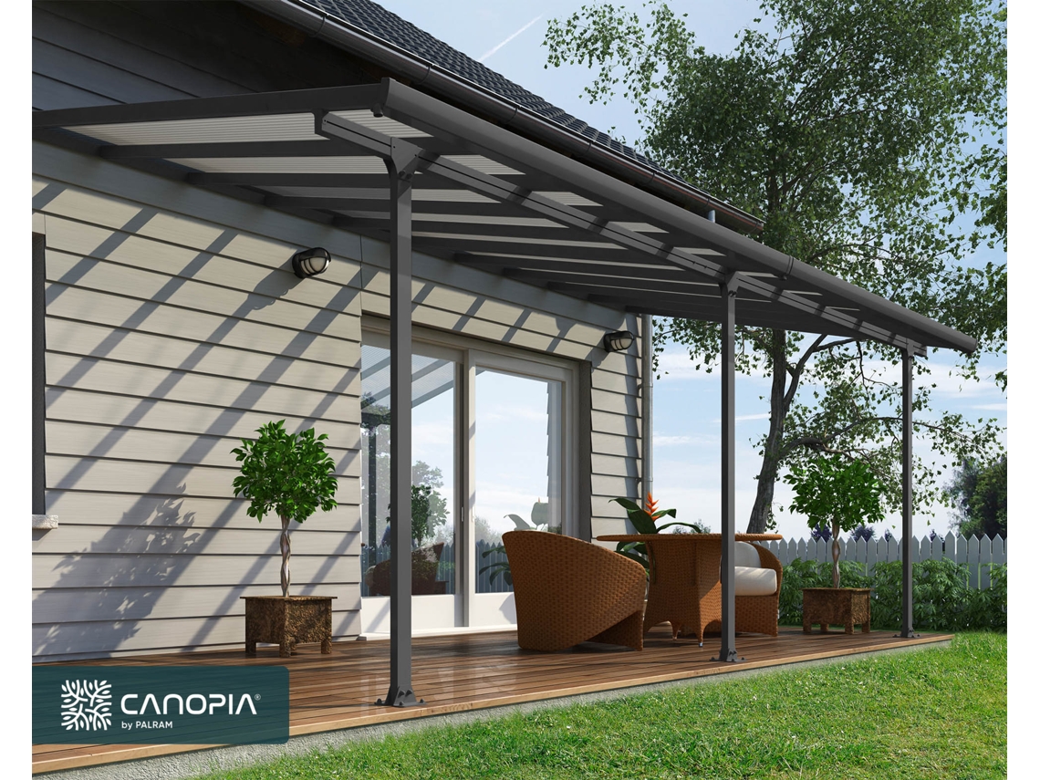 CANOPIA Feria Pérgola Cobertor de Terraza de Aluminio 3X6,1 m Gris
