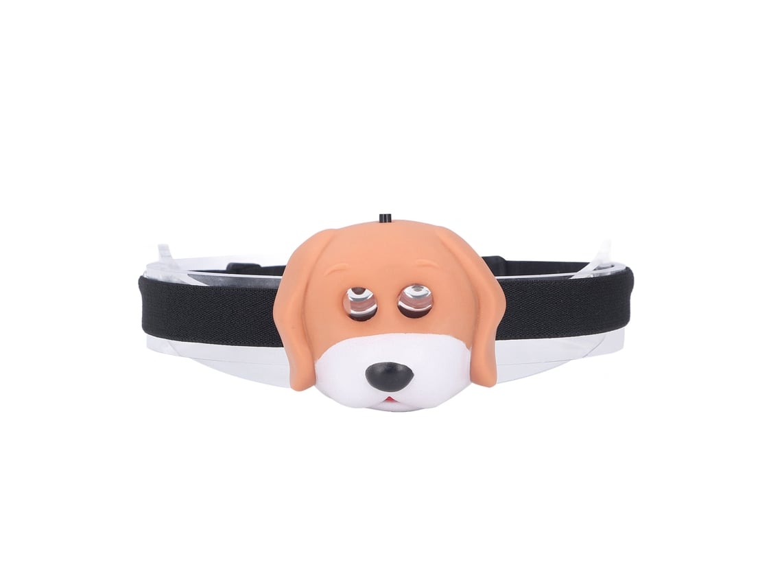 Linterna LED infantil Bj-Frontal con un bonito diseño de perro, portátil y ecológica para actividades al aire libre.