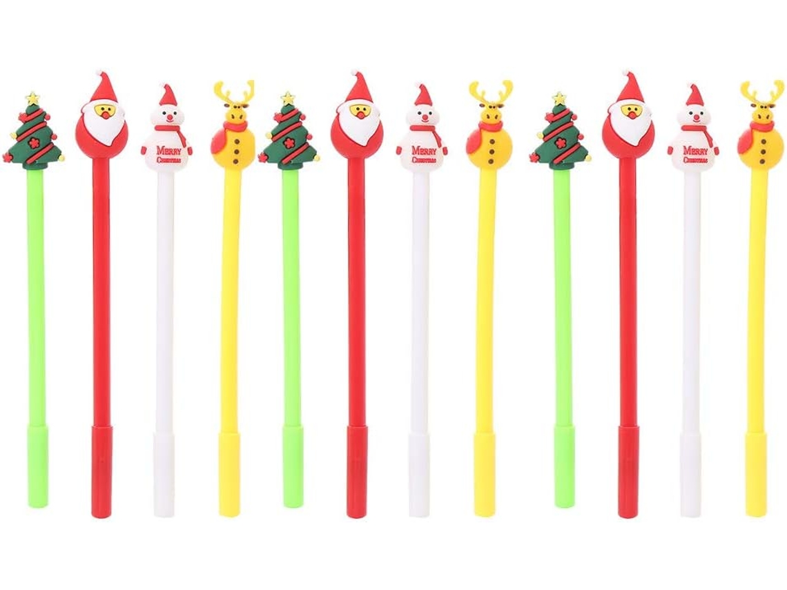 Juego De 20 Bolígrafos De Gel Navideños Con Diseño De Papá Noel Y Muñeco De Nieve Para La Oficina Y La Escuela.