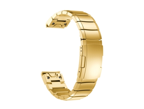 Correa de acero inoxidable con hebilla de mariposa para Garmin Fenix 6 - dorado