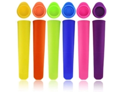 Juego JEIIBRZUI de 6 moldes para polos en silicona, colores: rojo, naranja, verde, azul, amarillo, púrpura