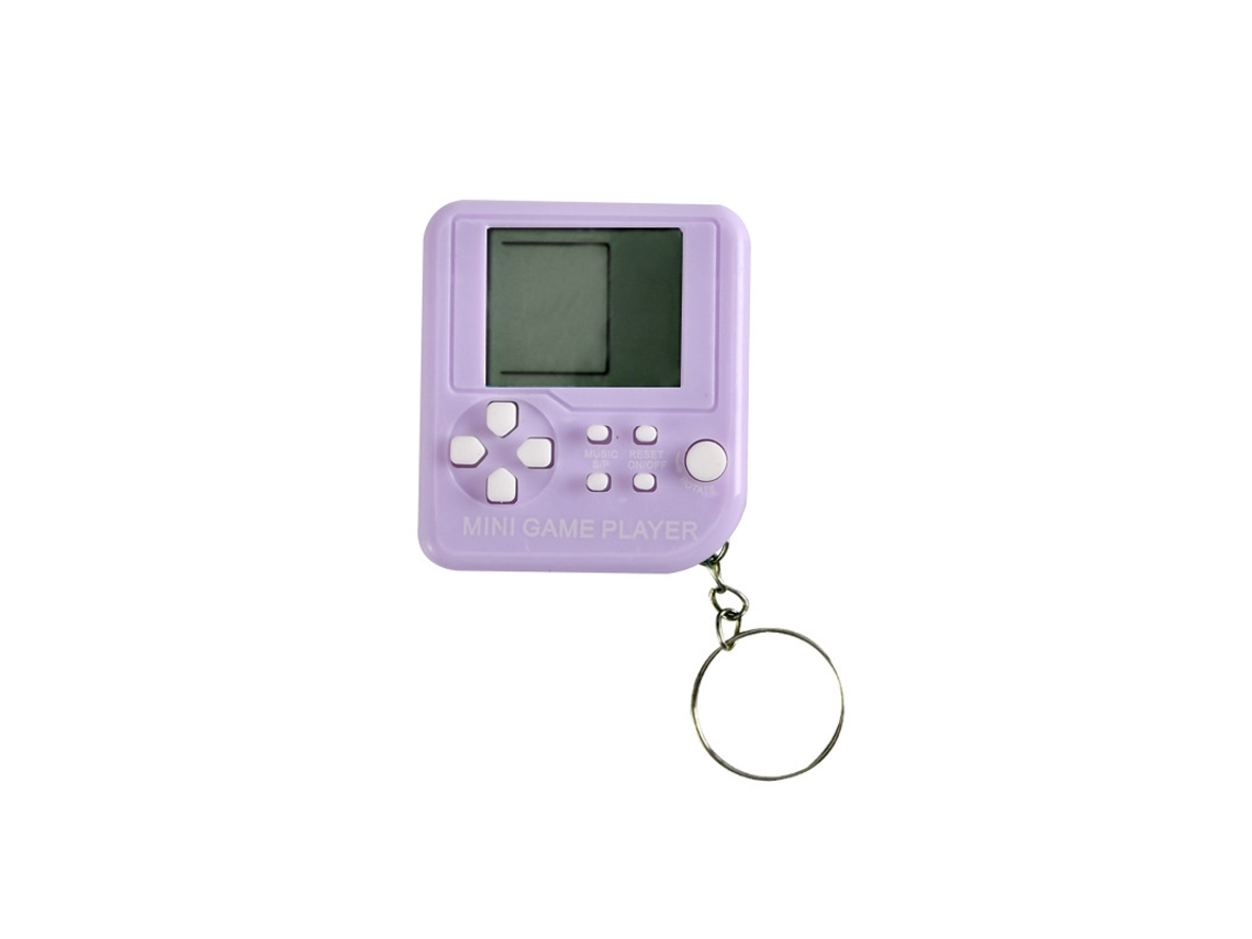 Ats-llavero Consola De Juego Bloques Retro Mini Consola Portátil De Juego Bloques Pantalla Pequeña Morado
