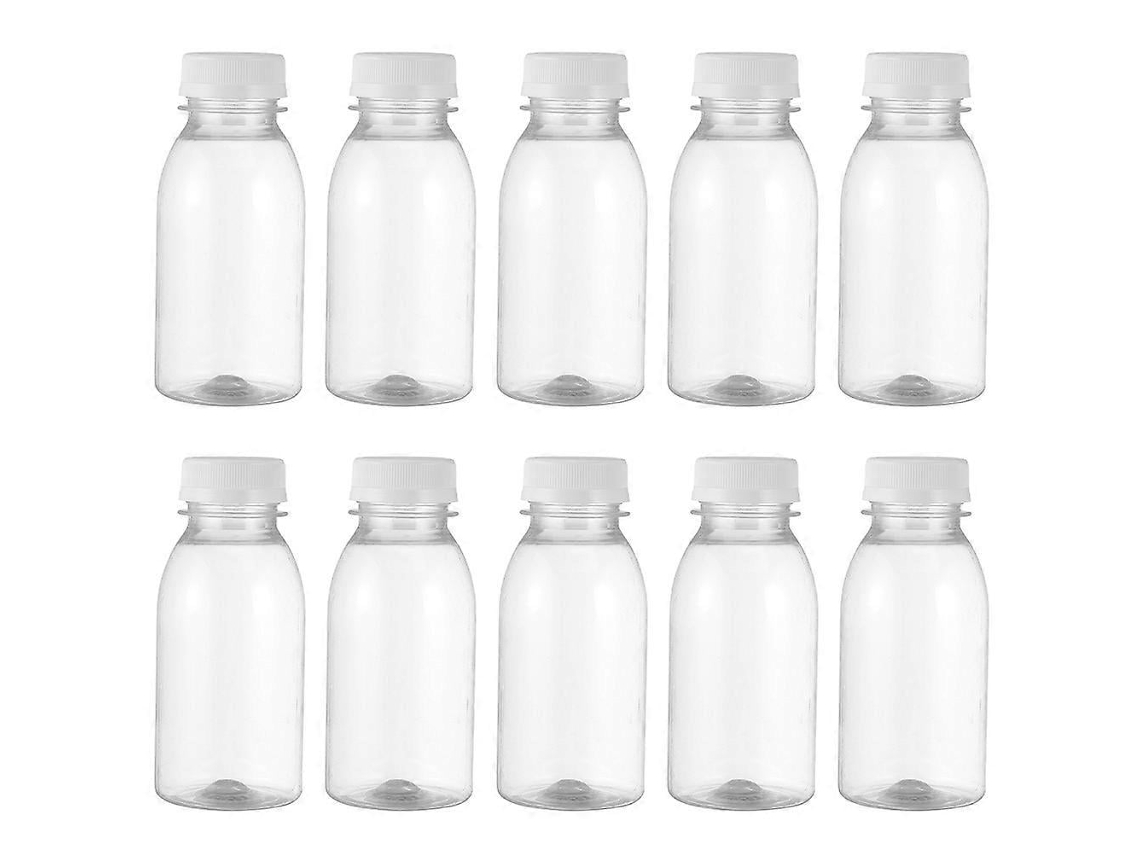 Juego De 10 Botellas Plástico 300 Ml Para Leche Y Bebidas (transparentes)