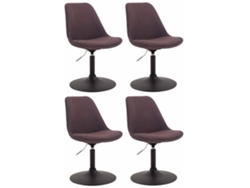 Juego de 4 sillas de comedor en tela CLP Maverick marrón/negro.