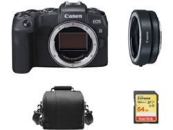 Cámara Instantánea CANON EOS RP + Adaptador EF-EOS R + Tarjeta SD 64GB + Bolsa (Full Frame)