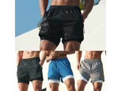 Calzoncillos Deportivos 2 En 1 Para Hombre Con Bolsillos, Diseño De Camuflaje, Ideales Para Zapatillas, Senderismo, Entrenamiento Y Gimnasio.