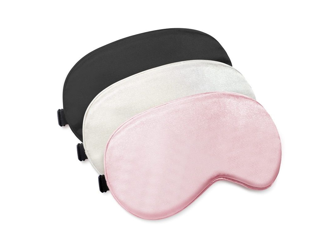 Dan26-máscaras Ojos Linjou Suaves Con Correa Ajustable, Bloquean Luz Perfecto (negro Gris Rosa)