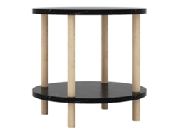 Mesa auxiliar Ves 49xø42 cm efecto mármol, color negro [EN.CASA]