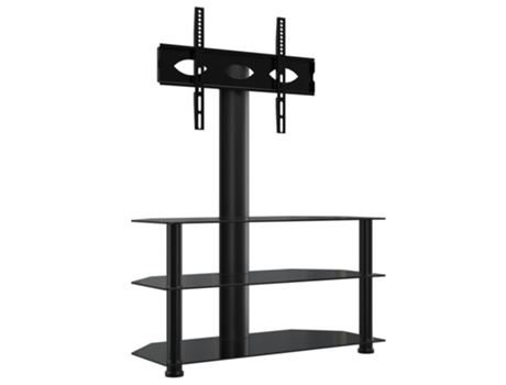 Mueble de TV de esquina 3 niveles para VIDAXL pulgadas negro (90 x 40 x 110 cm)