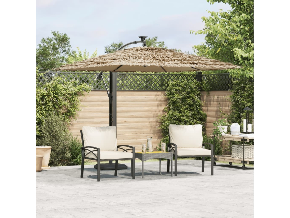 Parasol de jardín con poste de piedra 246x246x230 cm marrón Dkd Home Decor