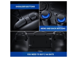 Mando Multiplataforma ENKERS Gamepad (Inalámbrico - Negro)