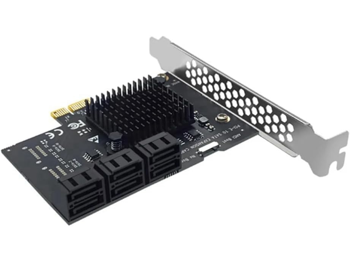 Adaptador De Escritorio Gigabit Ethernet De 6 Puertos Pci E A Sata3.0 Para Unidades Ssd Y Discos Duros Mecánicos