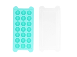 Bandeja De Silicona Para 21 Cubitos De Hielo, Flexible, Con Tapa Extraíble, Reutilizable Para Uso En La Cocina - Verde