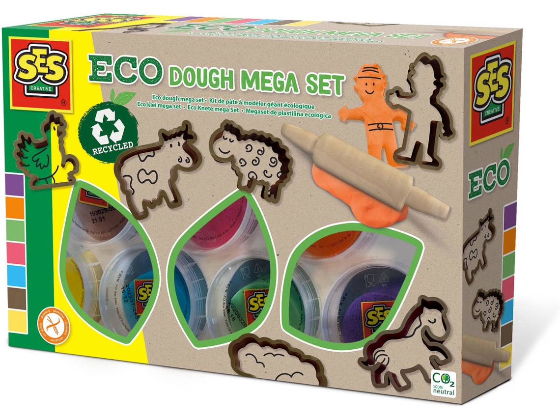 Plastilina SES Mega Set con accesorios de madera ecológica (Edad Minima: 24 meses)