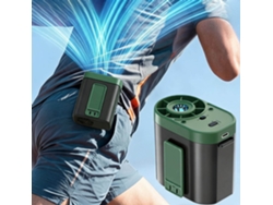 Ventilador Portátil De Cinturón Henten Home - Tres Velocidades, Incluye Linterna Verde