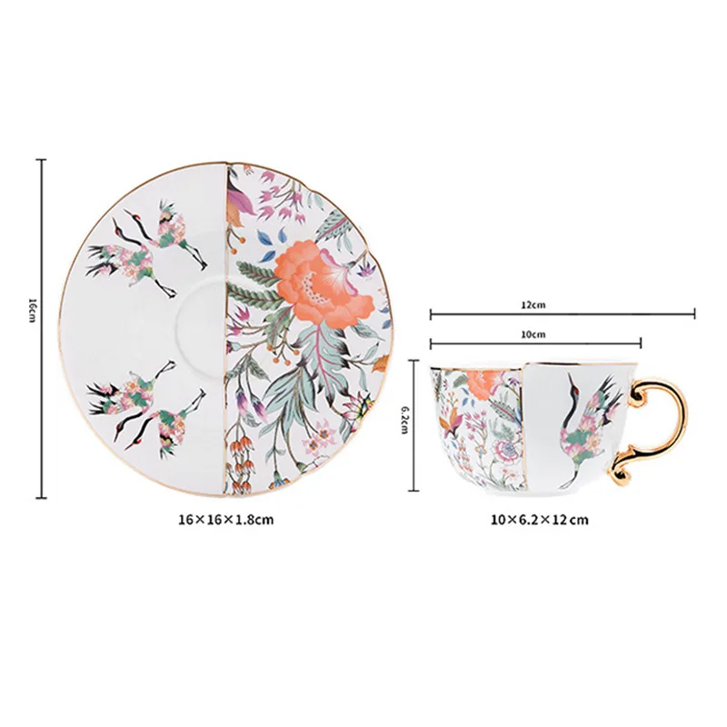 (estilo E 270ml) Taza De Café De Cerámica De Lujo Europea Con Borde Dorado, Taza De Oficina Retro