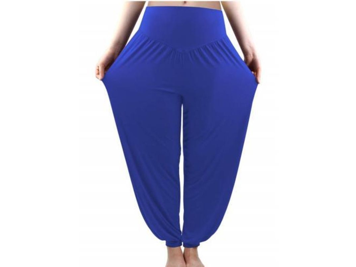 2026-pantalones Harem De Yoga Para Mujer Hippie Boho Verano Baggy Joggers Elásticos Modales M Azul Real