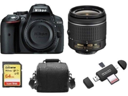 Kit Cámara Réflex NIKON D5300 AF-P 18-55MM F3.5-5.6G VR + 64GB SD + Bolsa + Lector Tarjetas