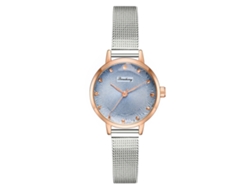 Reloj De Pulsera De Cuarzo Para Mujer, Diseño Sencillo Y Elegante Con Correa Azul Claro.